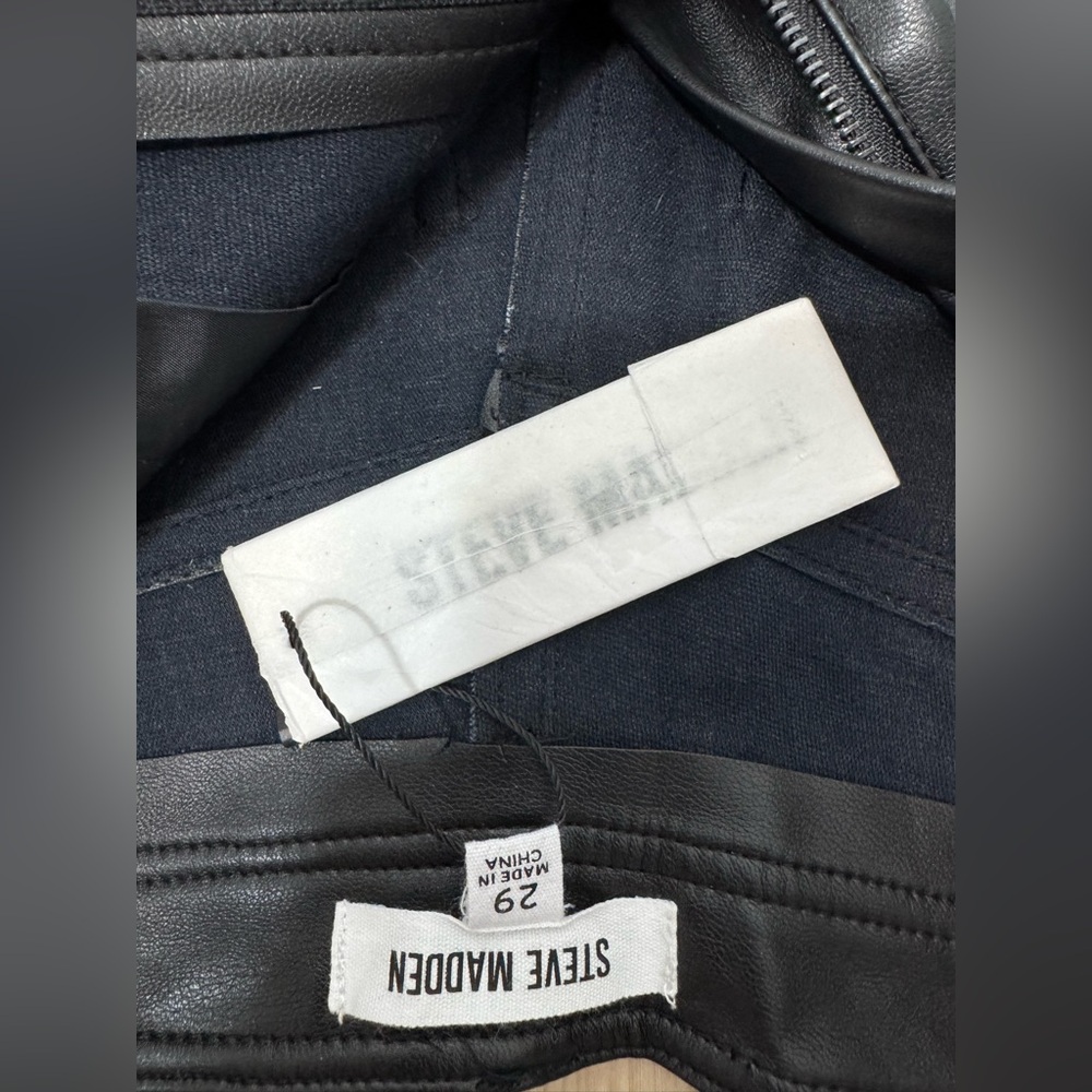 Steve Madden Vegan Leather Pants in Black NWT - Picture 10 of 13